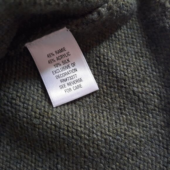 Croft & Barrow Cardigan Sweater Women's PM Sage Green  Snowflake Winter Zipper - Picture 12 of 13